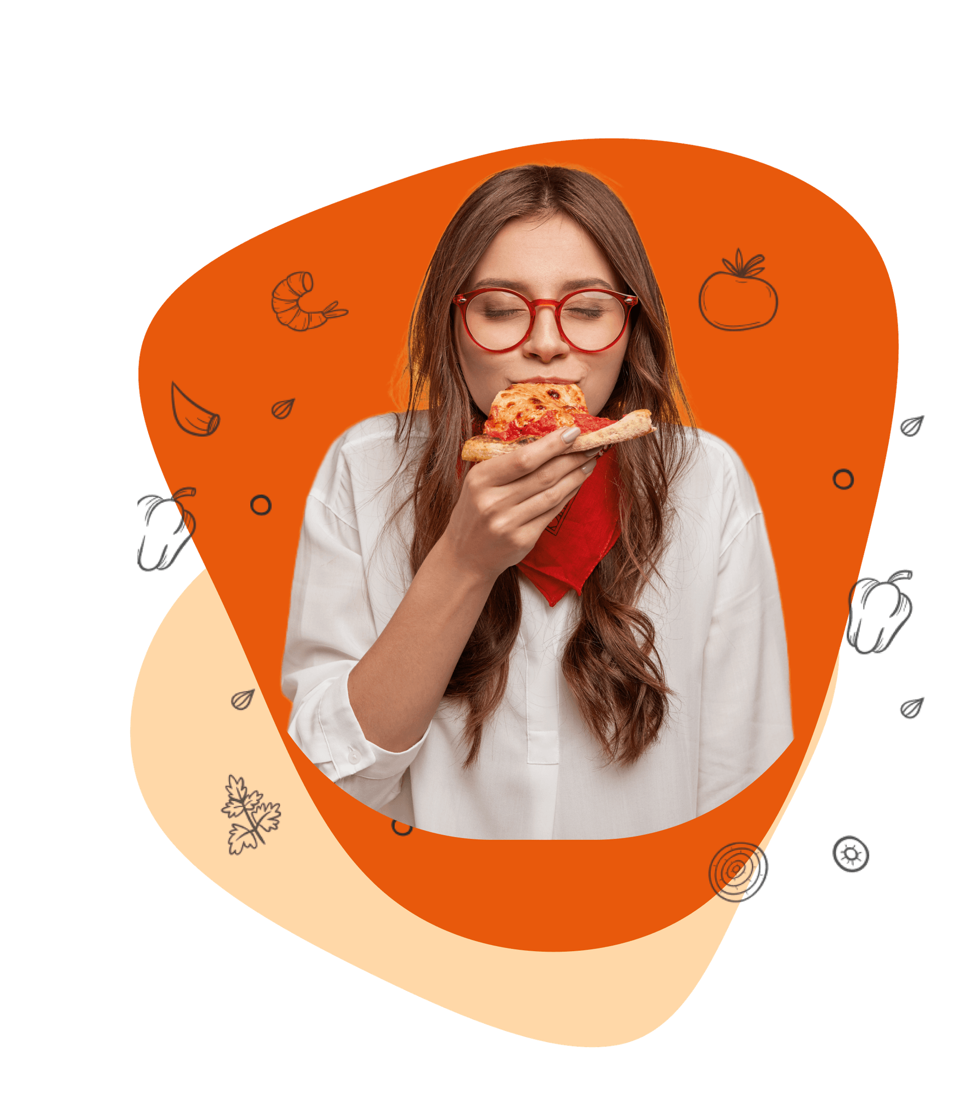 girl eating pizza